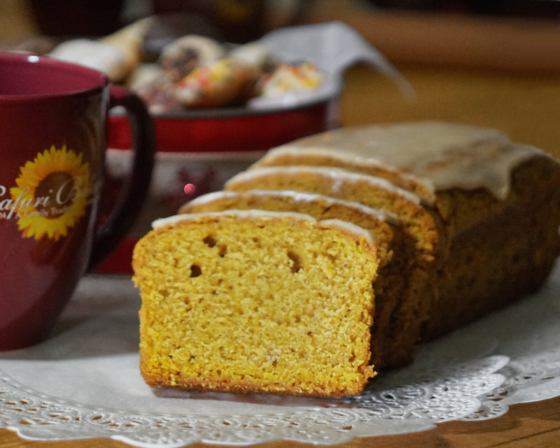 Pumpkin Loaf with a Cinnamon Apple Glaze